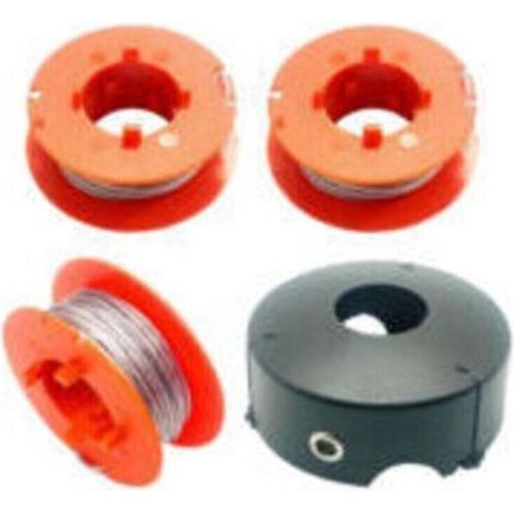 F016800175 Bobine de Fil pour Bosch Art 23 26 30 Easytrim et Combitrim,Pro-Tap Automatique Bobine Cordon Souple,8M x 1,6mm avec Couvercle F016L71088(3 Bobine + 1 Couvercle), (1/4)