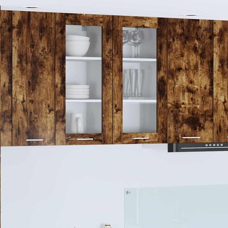 Hängeschrank mit Tür 2 pcs Geräucherte Eiche 40 x 31 x 80 cm