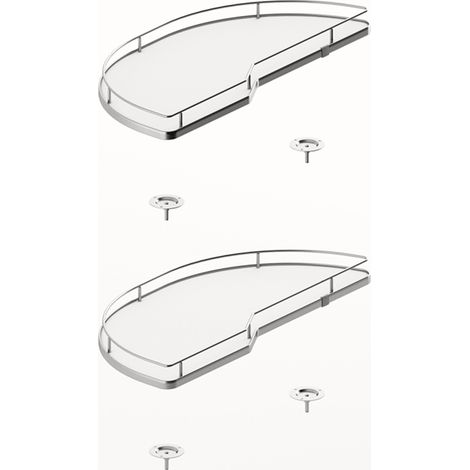 Hettich Salso Eckschrank Tablarset 300 TB400 links verchromt/weiss