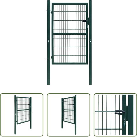 Portail de jardin - Portail de clôture 2D (simple) vert 100x180 cm (1/5)