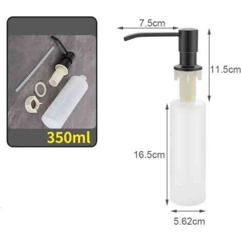 350-ml-Seifenspender aus Edelstahl fürs Waschbecken, Nachfüllen von oben, elegantes Design fürs Badezimmer, Schwarz (1/4)