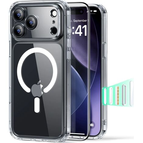 Juego de fundas ESR Classic Hybrid MagSafe + cristal templado para iPhone 17 Pro Max - Transparente (1/5)
