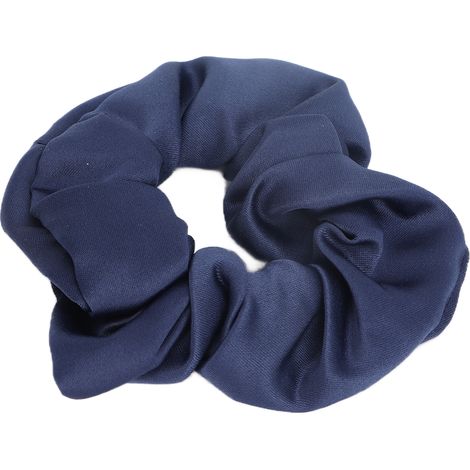 Lot de 2 élastiques à cheveux en tissu souple, scrunchies unis bleu marine pour femme et fille, accessoires de coiffure doux et extensibles. (1/5)