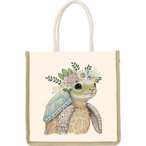 Diamond Painting Einkaufstasche mit Schildkrötenmotiv, 26x26cm, Bastelset (1/4)