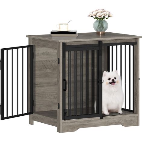69 cm Cage pour Chiens,Table d'Appoint,Cage pour Chiots, 2 Portes (1/5)