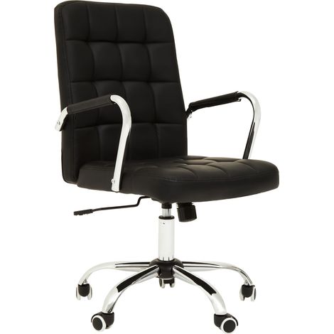 Premier Housewares Brent Black Tufted Home Office Chair (1/5)