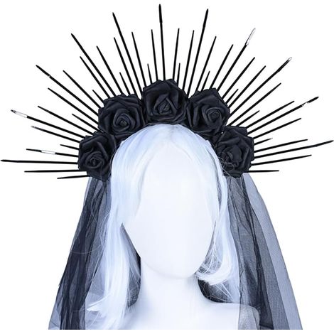 VirginMary Serre-tête pour femme Couronne de mariage Baroques Fleur Accessoire de coiffure pour fête (1/5)