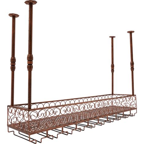 Cave à vin, montée au plafond, design moderne, Marron (1/2)