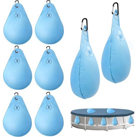 Set mit 8 Poolabdeckungsgewichten – Wasserdichte Ballastsäcke für Poolabdeckungen – Verstärkte PVC-Behälter – Gewichte für Outdoor-Vorhänge – Zeltstabilisatoren – Ideal für Vorhänge, Tischdecken, Dusc (1/4)