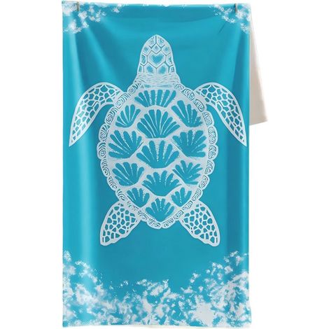 Großes Strandtuch – 70 x 140 cm – Mikrofaser-Frottee – Velours-Badetuch – Pflegeleicht – Weich und saugfähig – Schnelltrocknend – Modell D (1/5)