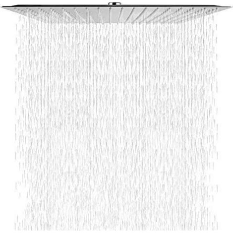 Regendusche 40x40cm Edelstahl Eckig, 16 Zoll, Selbstreinigend, Chrom (1/5)