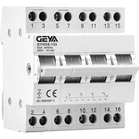 Manual transfer switch double power for network and generator manual conversion isolation switch DIN rail mount(4P-63A-400V) (1/5)