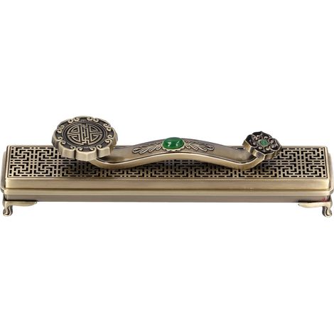 Metallener Räucherstäbchenhalter Ruyi Antik-Räucherstäbchenbrenner für Zuhause, Büro, Yoga-Dekoration, Ornamente, Bronze (1/5)
