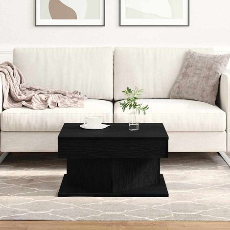 Couchtisch Schwarz Eichen-Optik 57 x 57 x 30 cm Holzwerkstoff