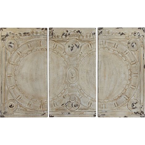 Wanddekoration Set 3 Harz 178x4x112 Beige Harzmaterial mehrfarbige Farbfamilienfamilie Wanddekorationen Details (1/4)