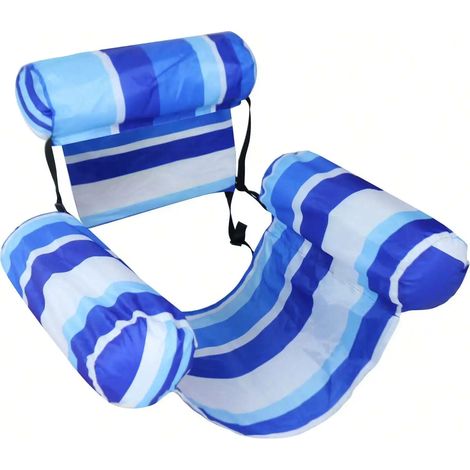 Hamac gonflable aquatique (bleu foncé) avec accoudoirs, en PVC, fauteuil flottant gonflable (1/5)