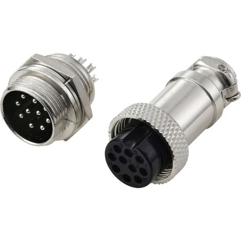 TRU COMPONENTS TC-13895664 Rundsteckverbinder Stecker, Buchsenkontakt Gesamtpolzahl: 10 Serie (Runds (1/4)