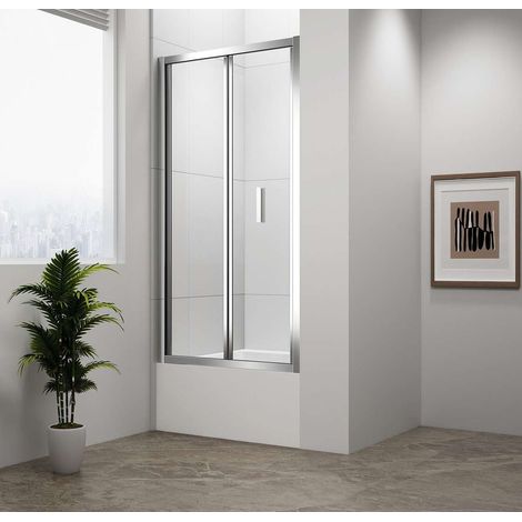 Polysan Deep - Puerta de ducha plegable, 100 cm, aluminio brillante/cristal transparente MD1910 (1/5)