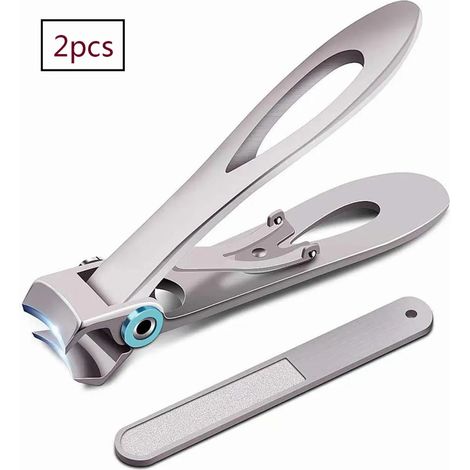 Coupe-ongles pour ongles épais - Coupe-ongles en acier inoxydable à grande ouverture pour ongles des doigts et des orteils avec lime à ongles pour femmes et hommes (1/4)