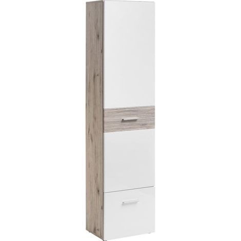 Colonne 1 Porte "Gustavo" 200cm Naturel & Blanc (1/3)