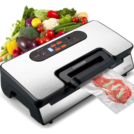 VEVOR Vakuumiergerät 130W Vakuumierer 90Kpa Einschweißgerät 30cm Dichtungslänge Folienschweißgerät für trockene oder feuchte Lebensmittel Inkl. 10x Vakuumbeutel,2x Vakuumbeutelrolle und Schlauch (1/5)