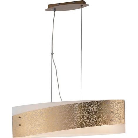 "Sospensione PARIS in vetro con decoro in foglia oro 75 cm." (1/3)