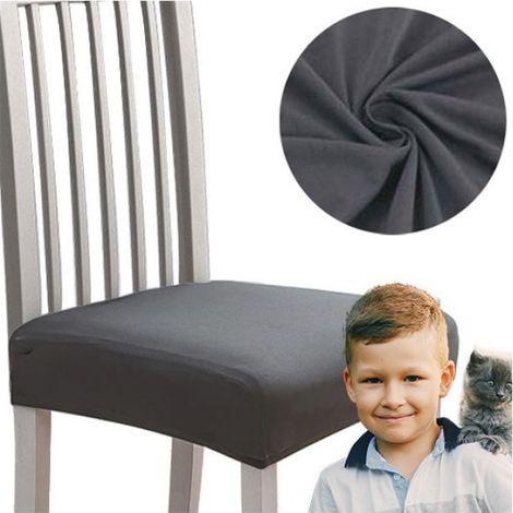 Housse De Siege - Elastique - Gris Foncé - Pour Siege De Chaise Largeur 36 À 47 Cm - 1 Piece (1/5)