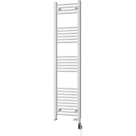 Zennor - White Dual Fuel Towel Rail H1600mm x W400mm Thermostatic WIFI - Straight (1/3)