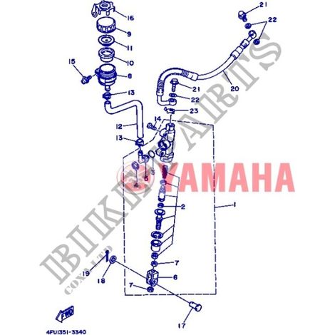 Yamaha 4FU-25895-00 – Durite réservoir liquide de frein arrière – XTZ750 Super Ténéré 1990