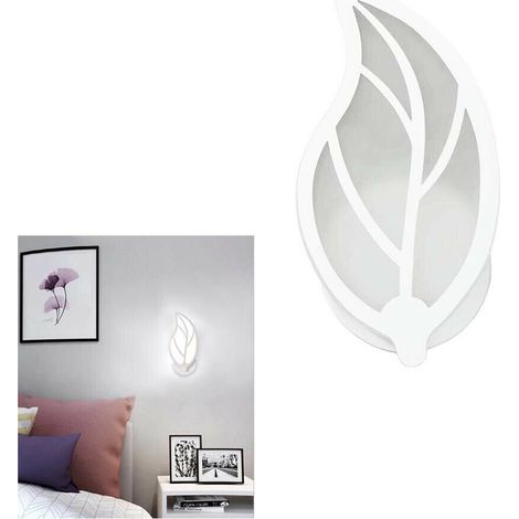 Applique Foglia In Vetro A Parete Luce Bianca Lampada Led Interno 7 W E32f (1/3)