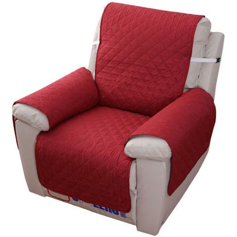 Housse de Fauteuil Relax Matelassé Antidérapant,Couvre Fauteuil Relax Imperméable,Protecteur Canapé 1 Place Doux pour Animaux de Compagnie (Rouge) (1/4)