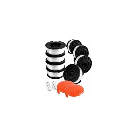 Bobine Fil Coupe Bordure Pour Black Et Decker Coupe-Bordures, 8 Bobine De Fil Debroussailleuse Avec 2 Couvercle De Bobine Et 2 Ressort - Crezuo (1/4)