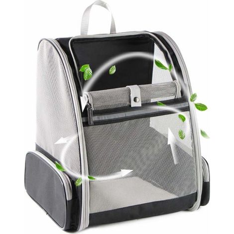 BelleRise - Sac à dos à bulles innovant pour chats et chiens (noir) (1/4)