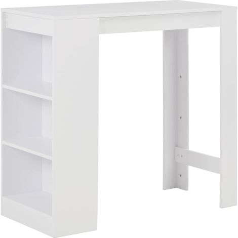 vidaXL Mesa alta de cocina con estantería blanco 110x50x103 cm (1/5)