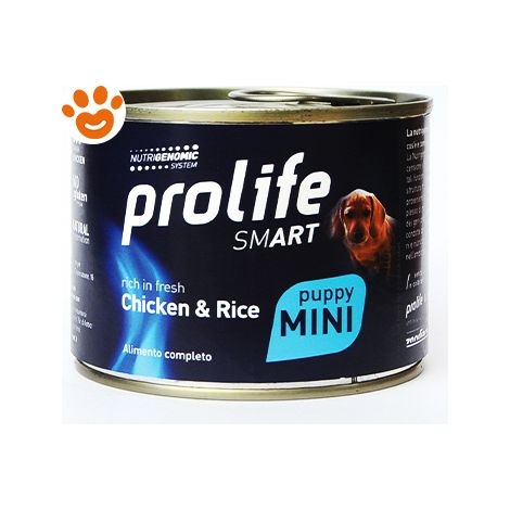 Prolife Dog Smart Puppy Mini Pollo e Riso  - Prolife Dog Smart Puppy Mini Pollo e Riso - Lattina Da 200 Gr