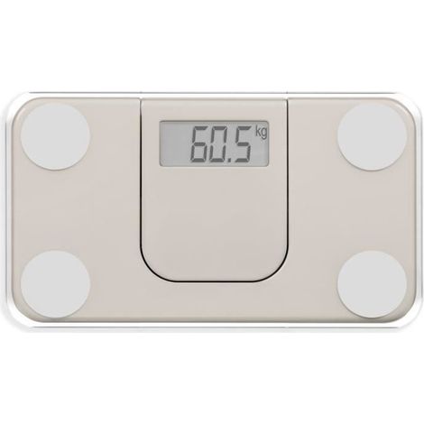 Mini bilancia pesapersone elettronica - LIVOO - DOM532C - Max 180 kg - LCD - Vetro temperato - Accensione/spegnimento automatico - Crema (1/3)