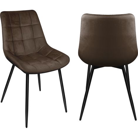 Haloyo® 2er Set Esszimmerstuhl,Esszimmerstühle aus Samt mit Metallbeinen, Designerstuhl,Küchenstuhl,braun (1/5)