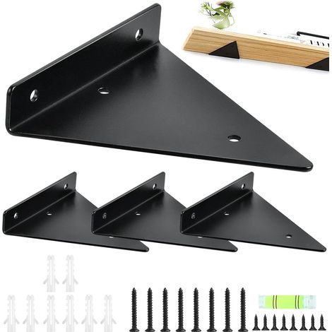 Regalhalterungen – Set mit 4 dreieckigen Wandhalterungen 80 x 100 mm aus unsichtbarem Stahl, inklusive Befestigungsmaterial – AquaForge
