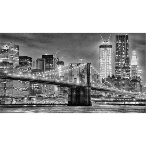 Lupia Quadro Moderno, Vetro Acrilico Plexy, Facile da appendere, da parete, stampa con Colori intensi, prodotto in Italia, 100x180 cm NEW YORK BLACK (1/4)
