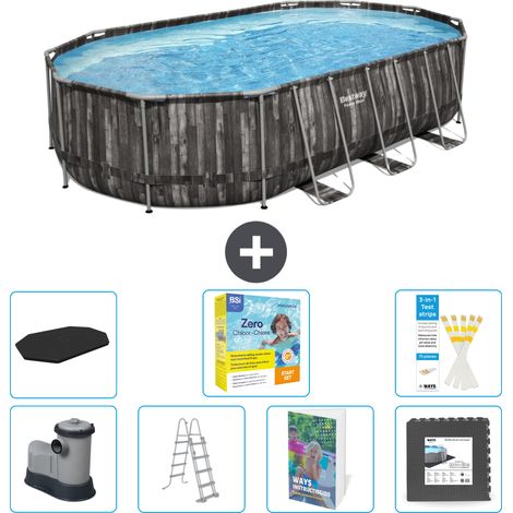 Bestway Power Steel Oval - 610x366x122 cm - 8-teilig S607