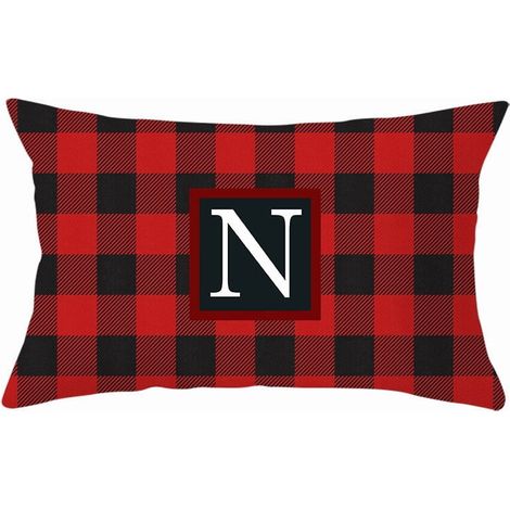 Taie D'oreiller De Noël - Lin Artificiel - Motif Nain Gnome Arbre En Treillis Flocon De Neige - 30 X 50 Cm - 1 Pièce