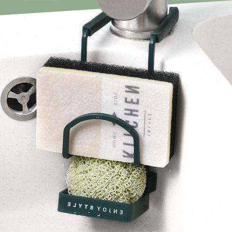 Support pour éponge d'évier, plateau métallique de cuisine fixé autour du robinet