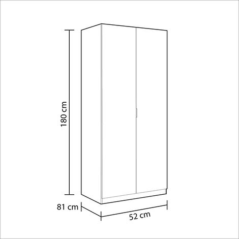 Armadio Guardaroba A 2 Ante Con Asta Appendiabiti E Ripiano Interno Mobile Armadio Salvaspazio Per Camera Da Letto Ingresso Ripostiglio Design Moderno Minimal 81 x 52 x 180 Cm Rovere Chiaro - Colore: (1/5)