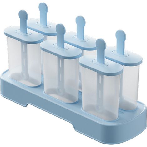 Irovami Kit moules glaces – 6 cavités silicone, 50 bâtonnets bois, maison/été (1/5)