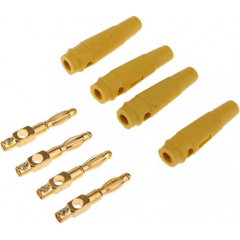 Set mit 4 Stück Musik-Audio-Lautsprecherkabeln mit Bananensteckern, 50 mm, grün (1/5)