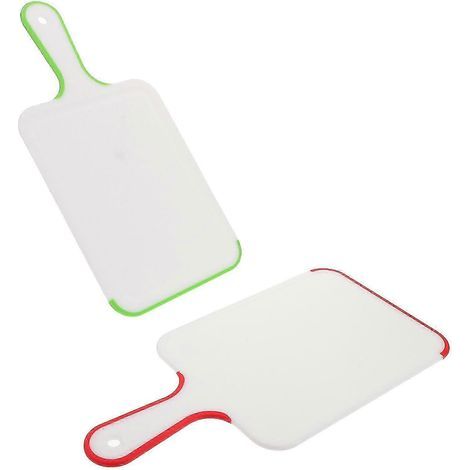 Planche à découper en plastique, double face avec poignée de transport, idéale pour la cuisine, le camping et les barbecues - Lot de 2 (1/5)