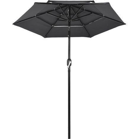 Maison Exclusive - Parasol de jardin à 3 niveaux avec mât en aluminium anthracite