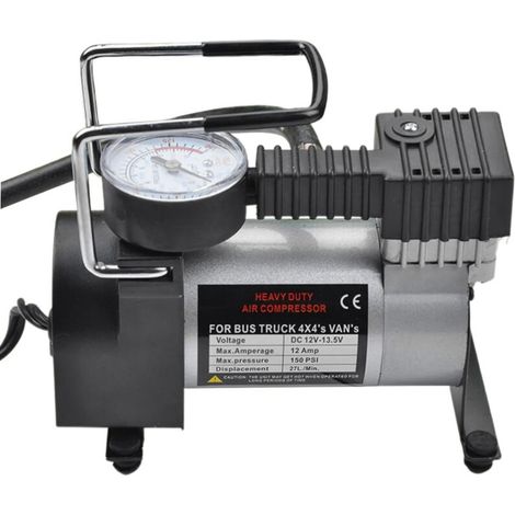 Compresseur d'air électrique portable 12 V CC avec manomètre et long câble d'alimentation pour pneus de voiture, moto, vélo, ballon de basket et plus encore. (1/5)