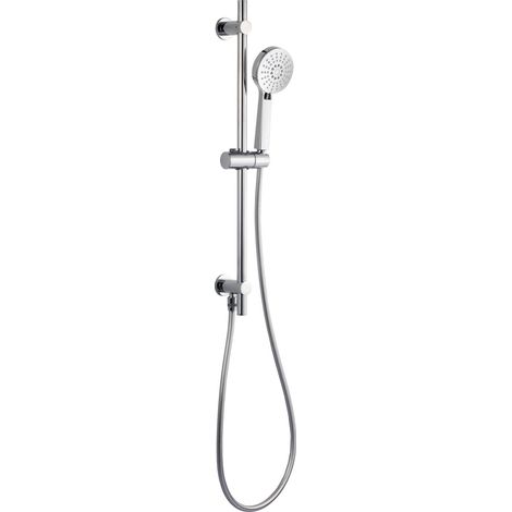 Signature Round Premium Shower Slide Rail Kit with Three Function Handset and Elbow - Chrome (1/3)