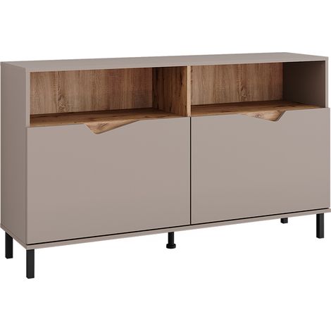 Commode Marelle, Greige/Artisan, 140x81.3cm avec 2 portes, Vicco (1/5)